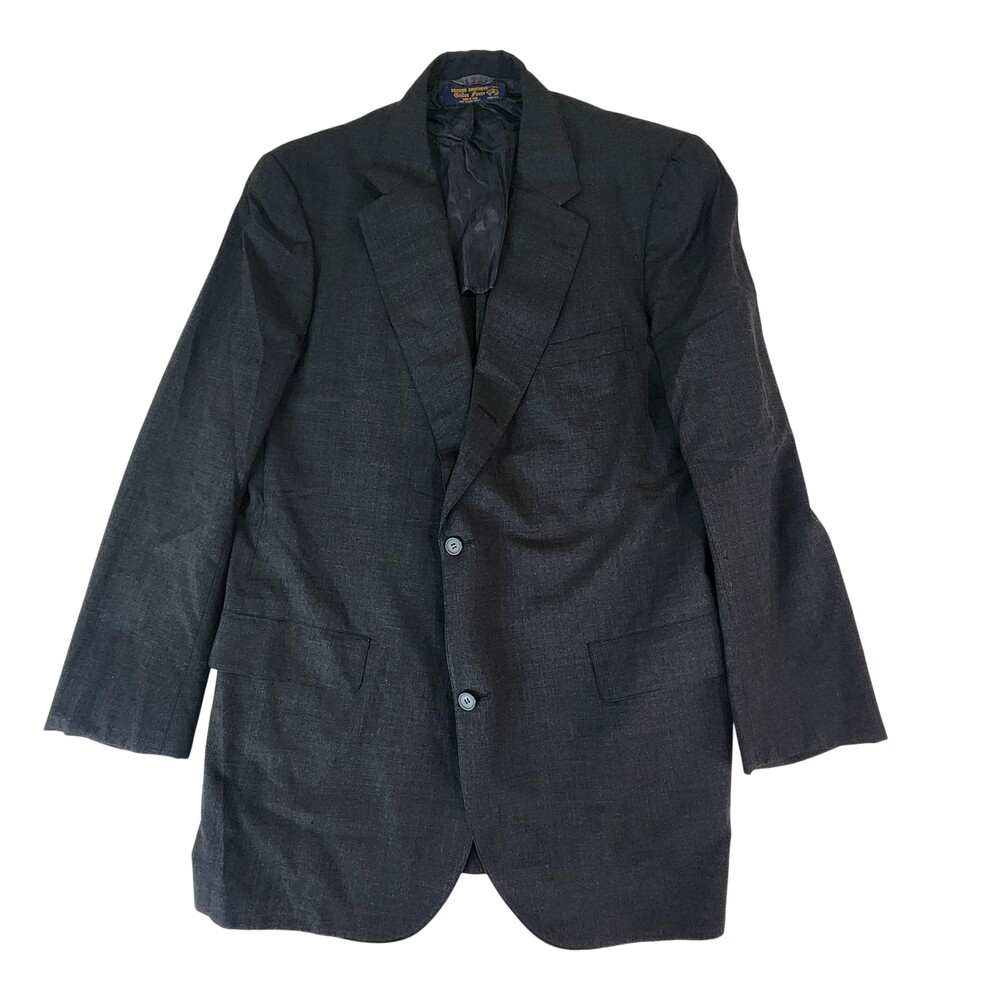 Brooks Brothers Golden Fleece Blazer Mens 42 Black All Wool Sport Coat USA